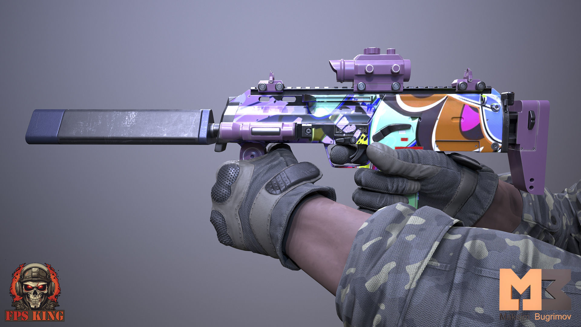 FPS Automatic Gun Animations Low-poly 3D model_3