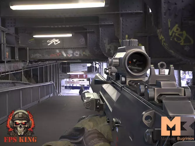 FPS Automatic Gun Animations Low-poly 3D model_0