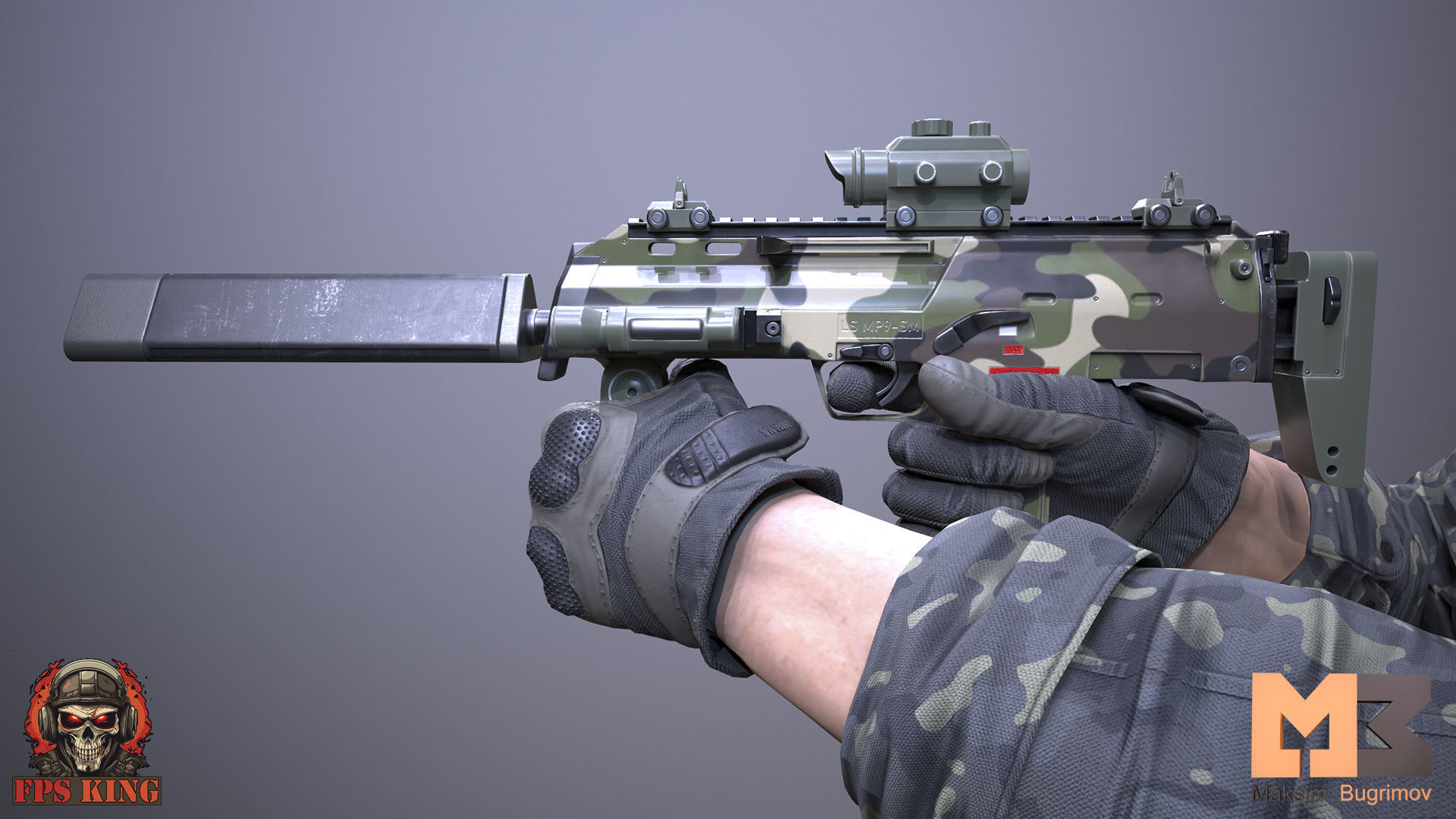 FPS Automatic Gun Animations Low-poly 3D model_6