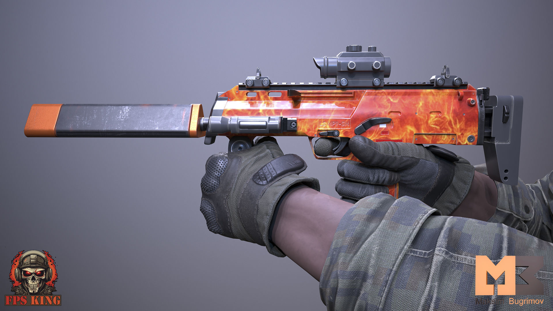 FPS Automatic Gun Animations Low-poly 3D model_4