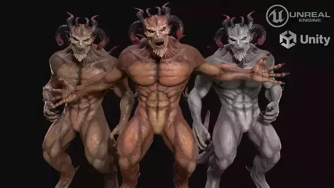 Supreme demon Low-poly 3D model