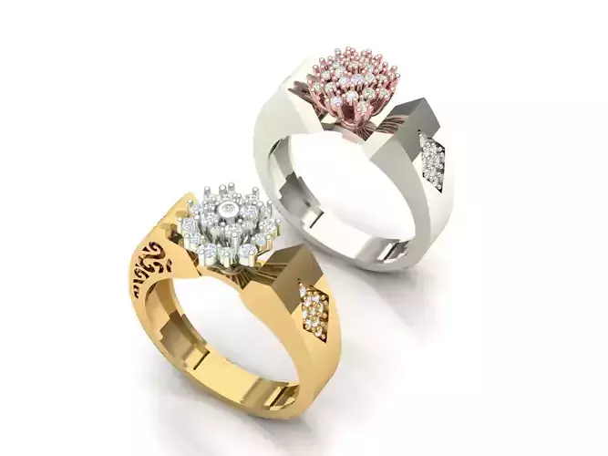 Women s Two piece solitaire ring 3D print model