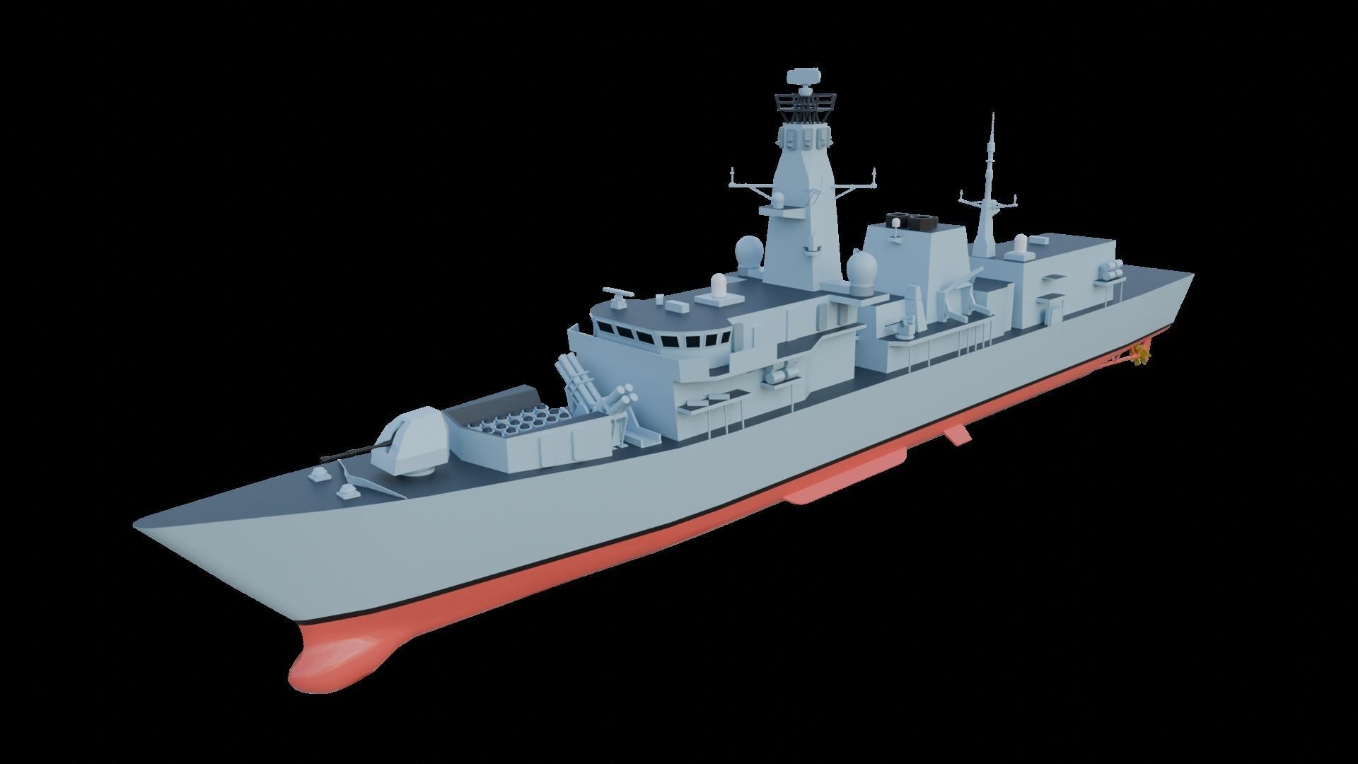 Type 23 frigate Low-poly 3D model_6