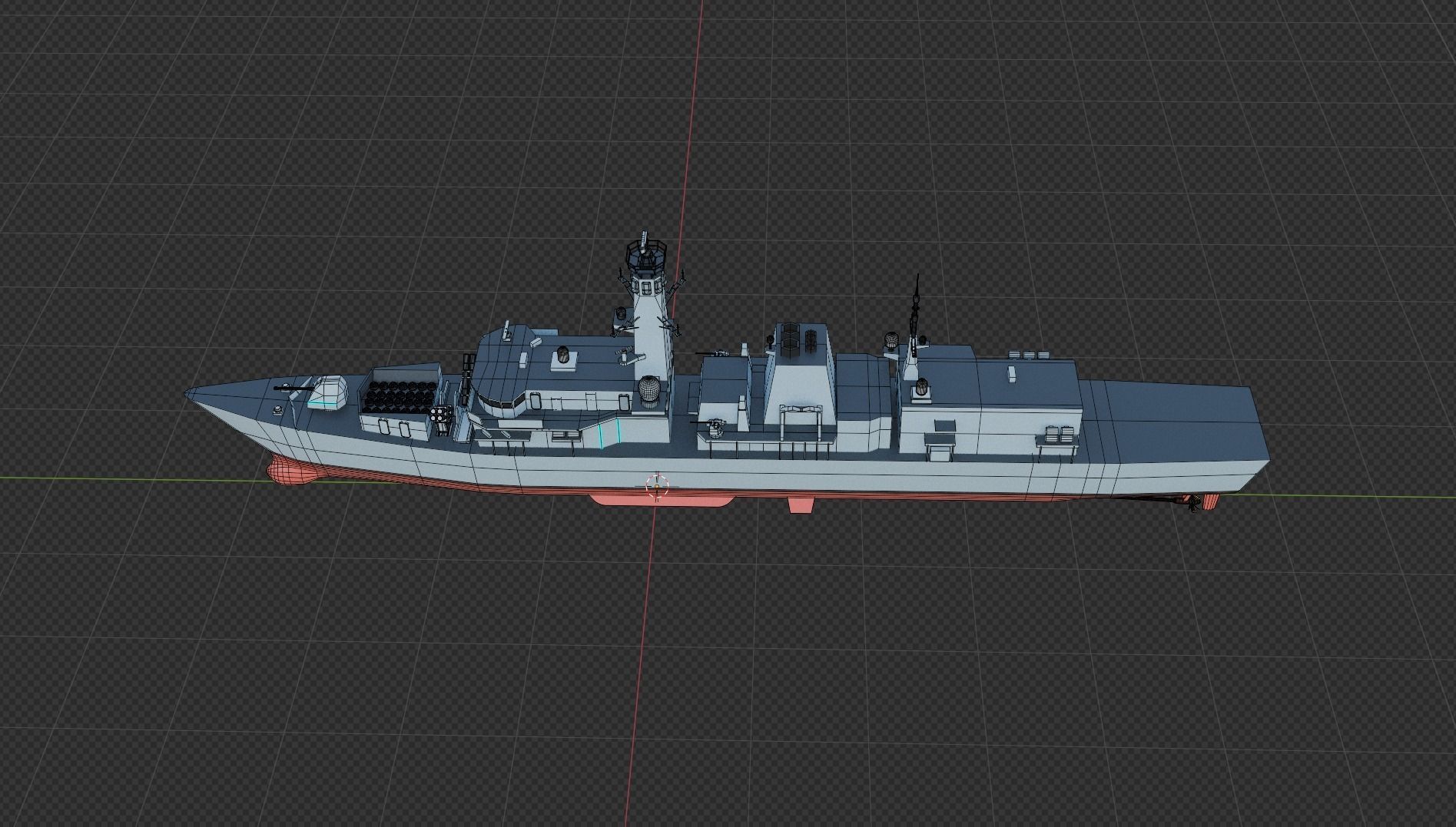 Type 23 frigate Low-poly 3D model_10