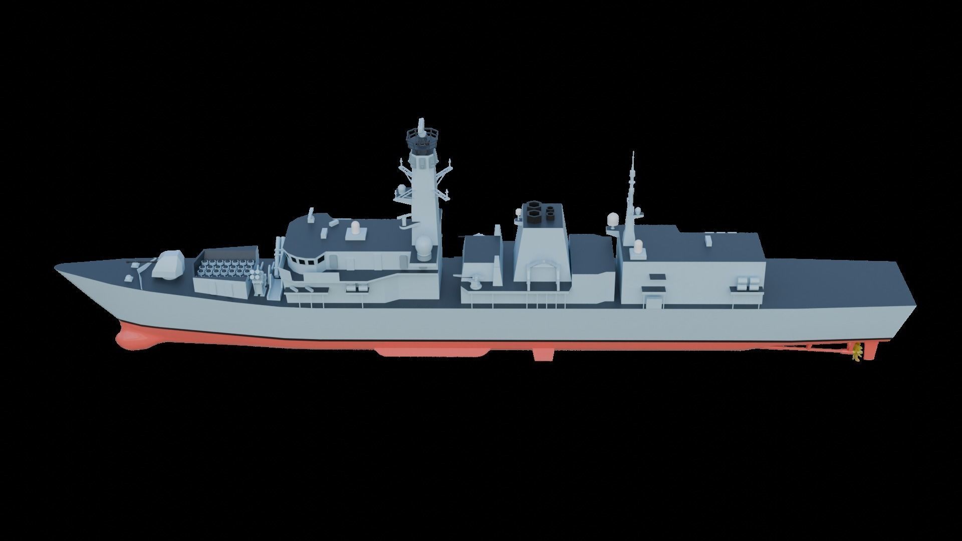 Type 23 frigate Low-poly 3D model_2