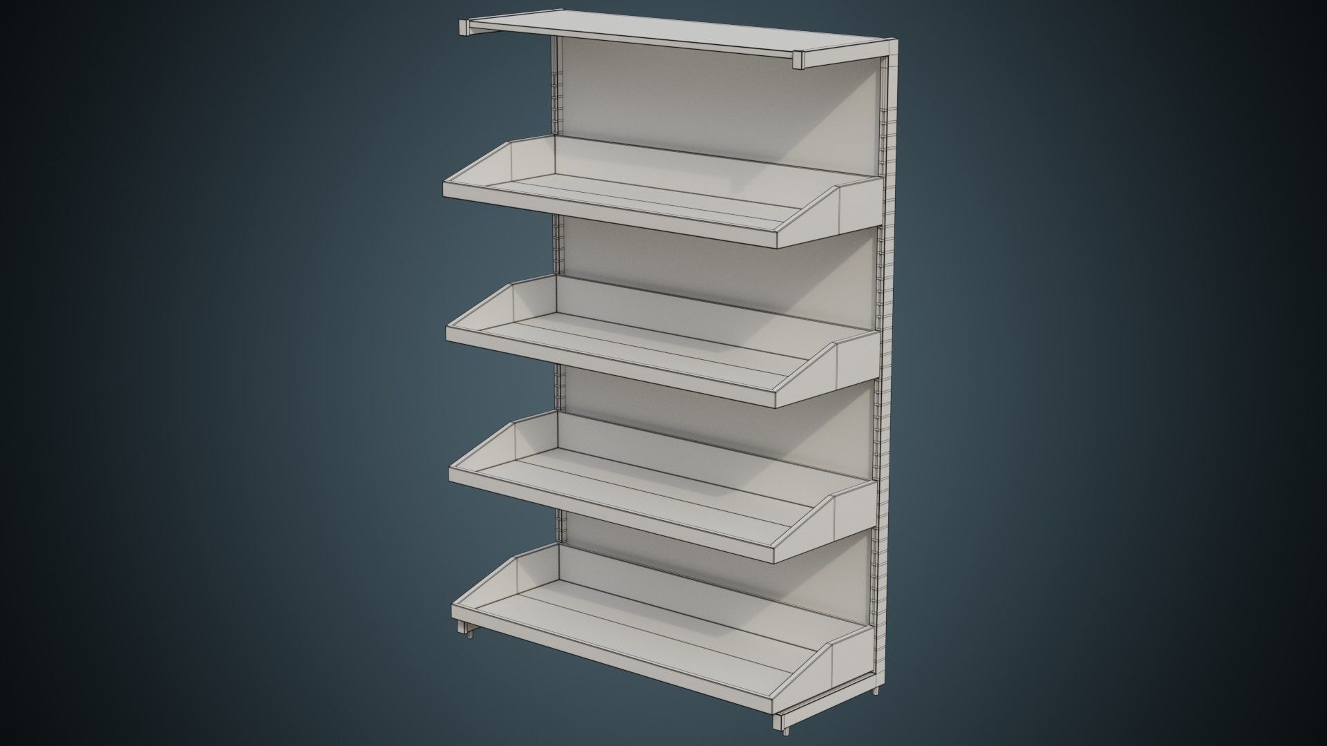 Medical Shelf 1B Low-poly 3D model_5
