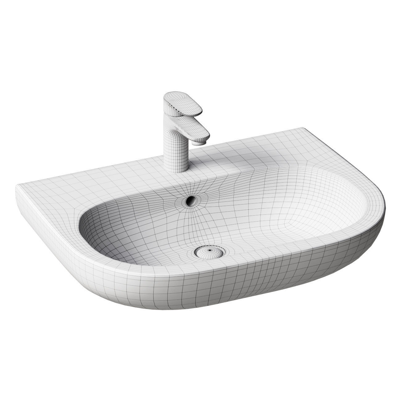 Hanging sink 60 cm Duravit D Code 23106000002 3D model animated | CGTrader