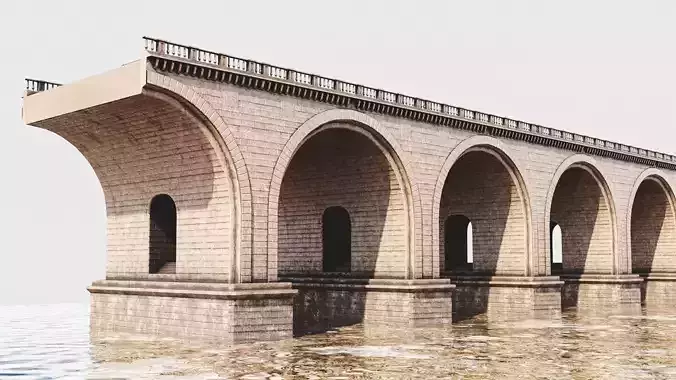 Vintage Bridge Low-poly 3D model