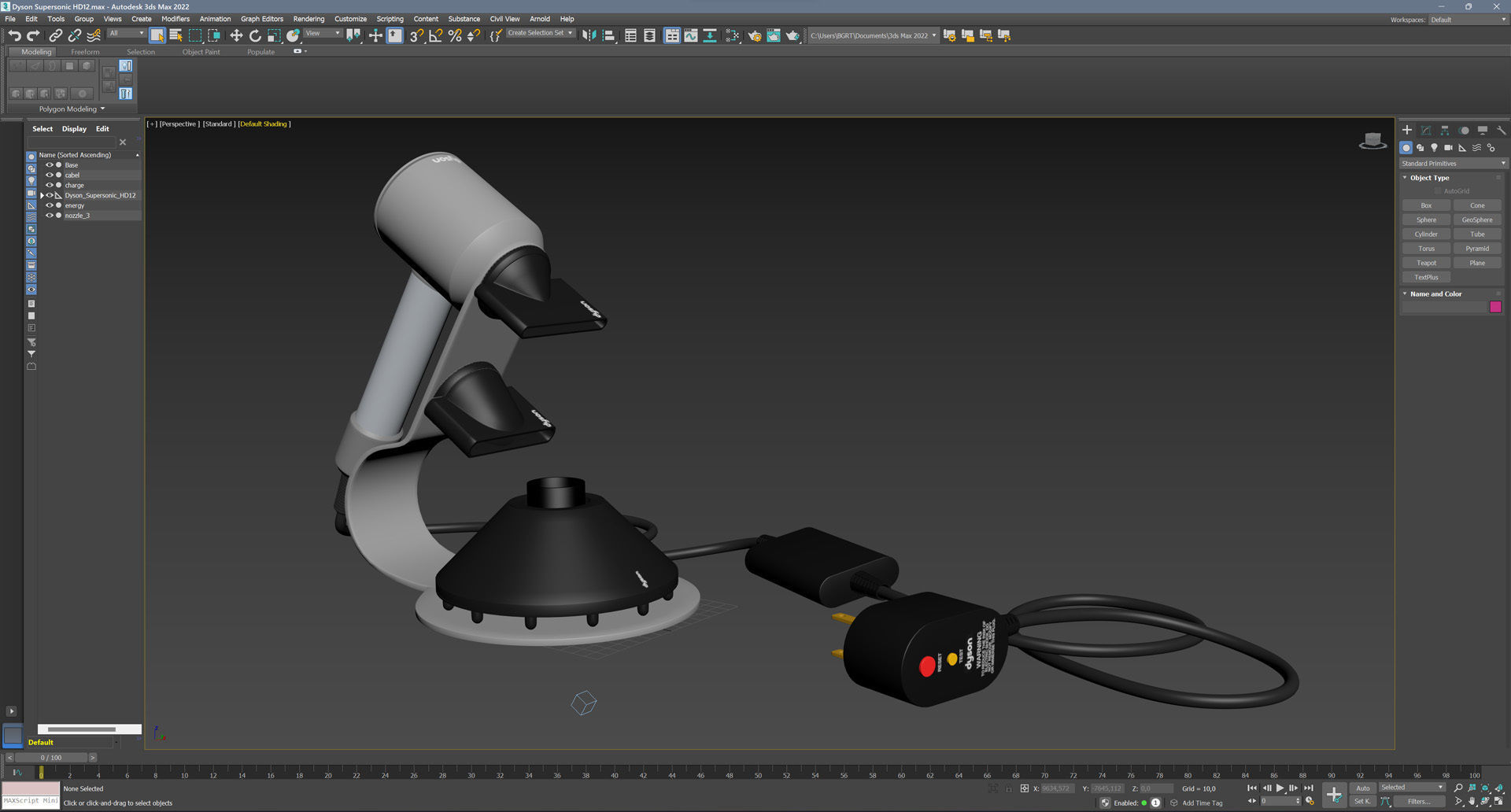 Dyson Supersonic HD12 Low-poly 3D model_16