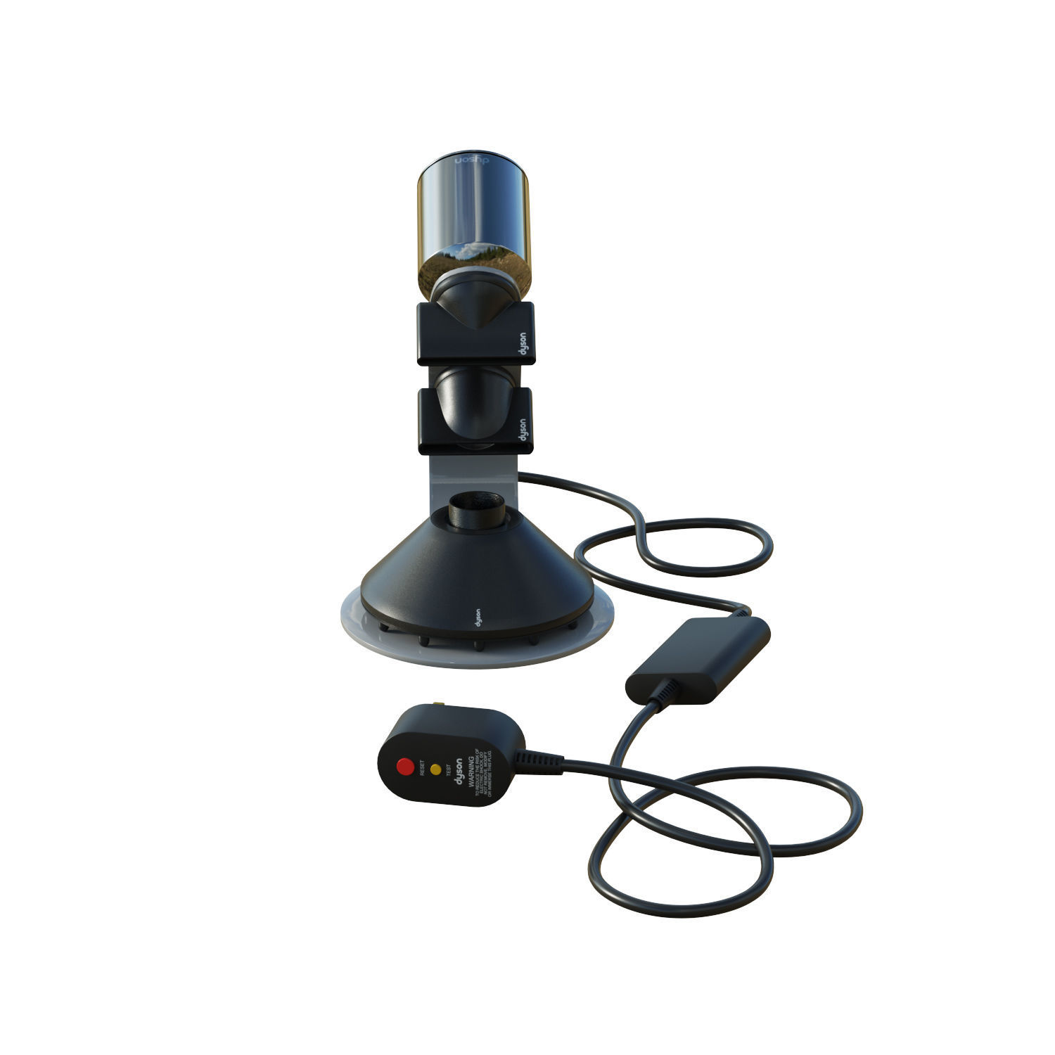 Dyson Supersonic HD12 Low-poly 3D model_8