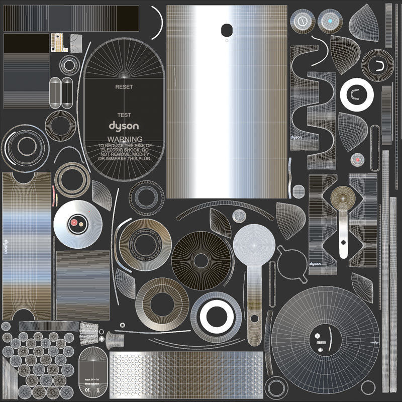 Dyson Supersonic HD12 Low-poly 3D model_19