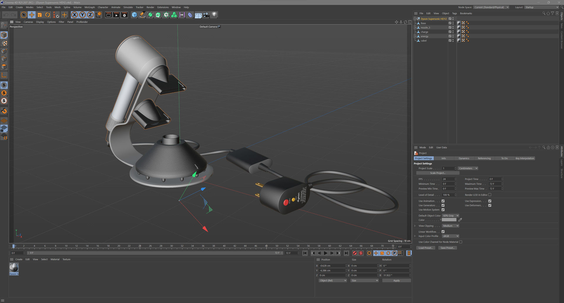 Dyson Supersonic HD12 Low-poly 3D model_15