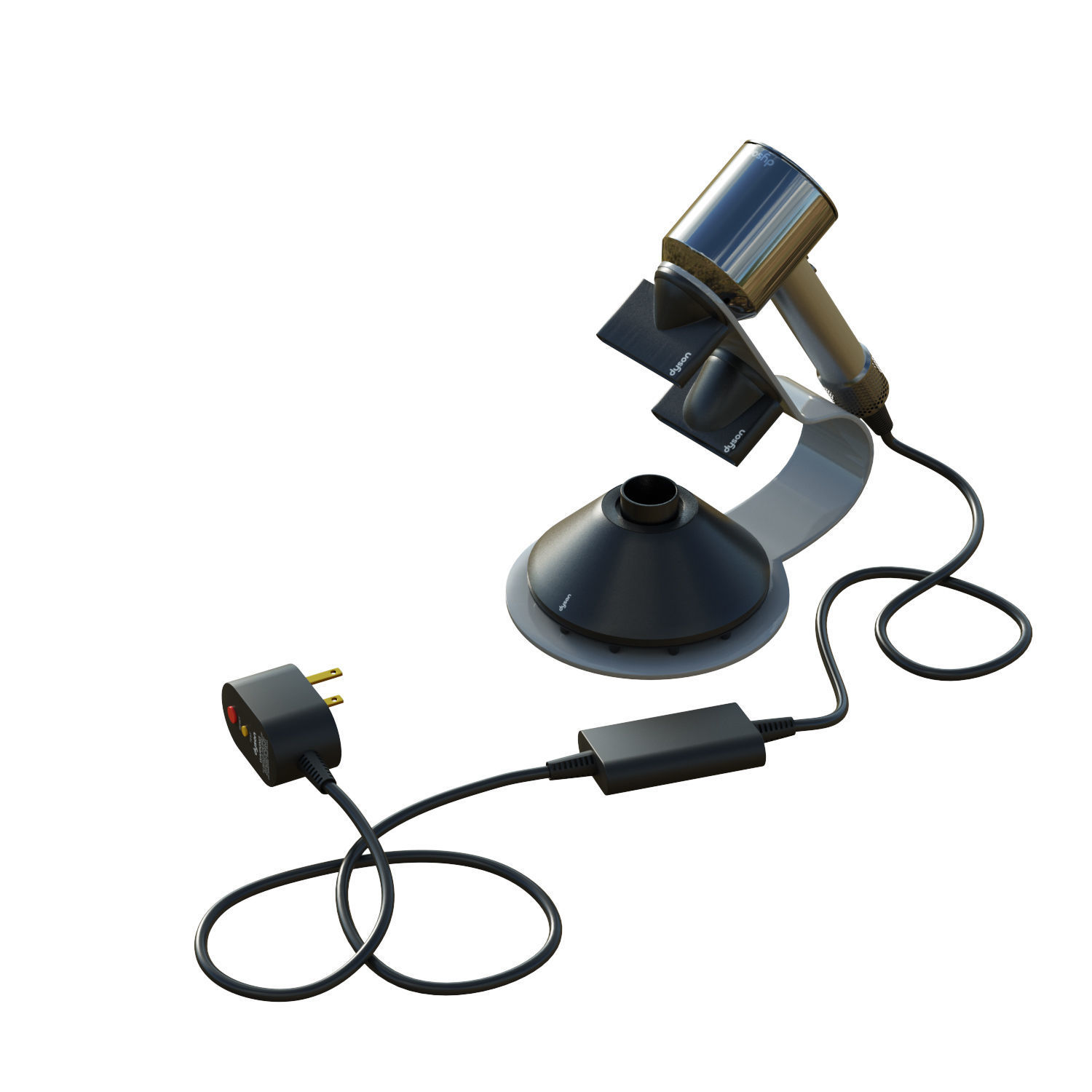 Dyson Supersonic HD12 Low-poly 3D model_11