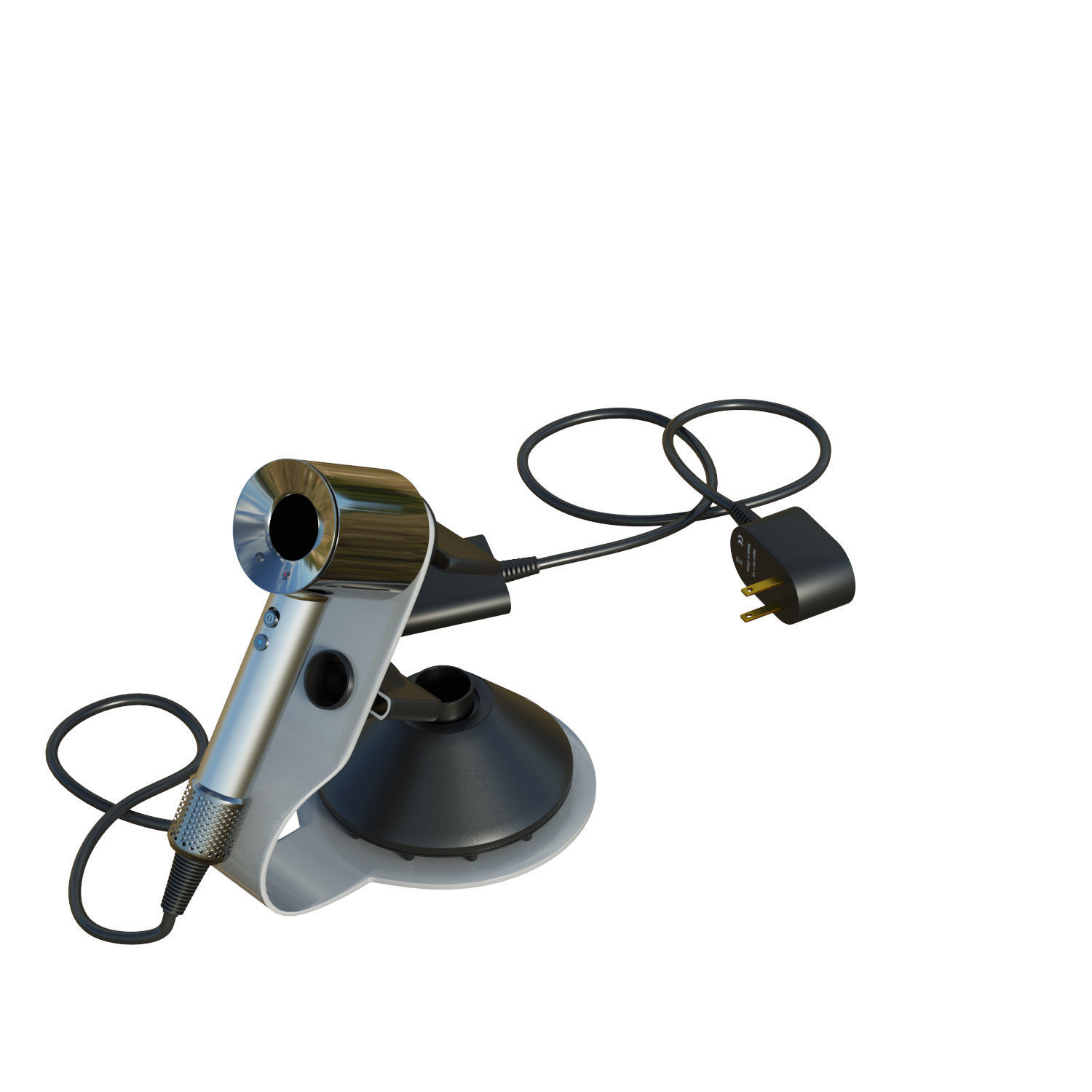 Dyson Supersonic HD12 Low-poly 3D model_4