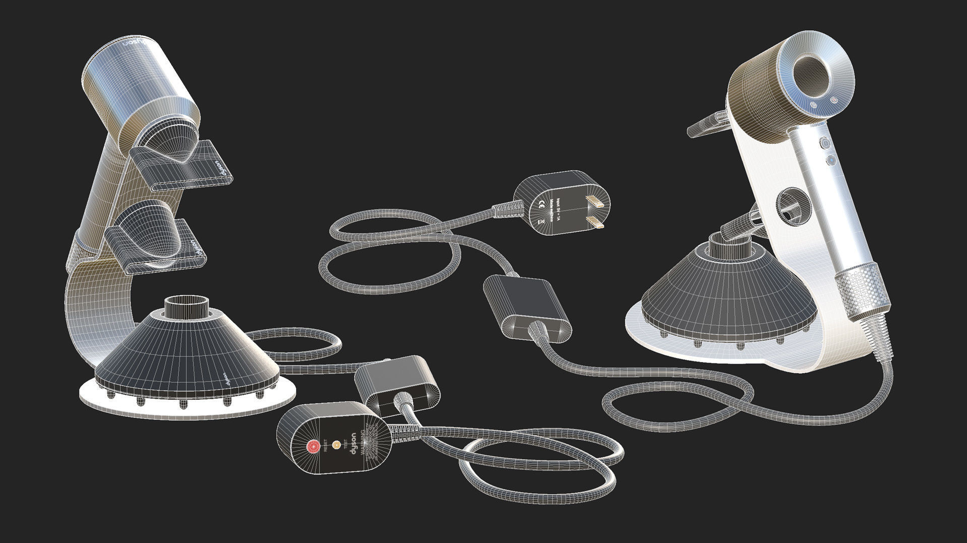 Dyson Supersonic HD12 Low-poly 3D model_18