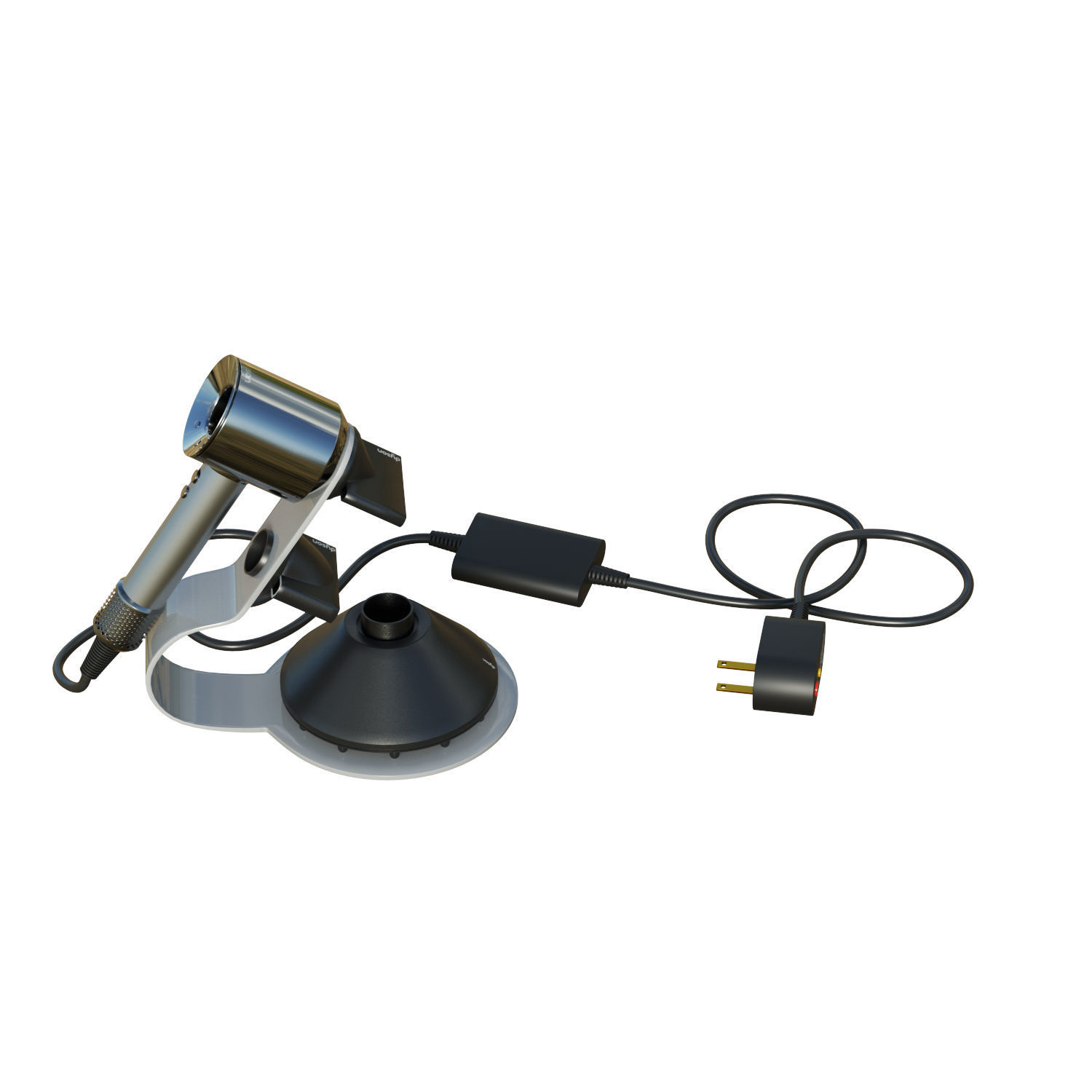 Dyson Supersonic HD12 Low-poly 3D model_1