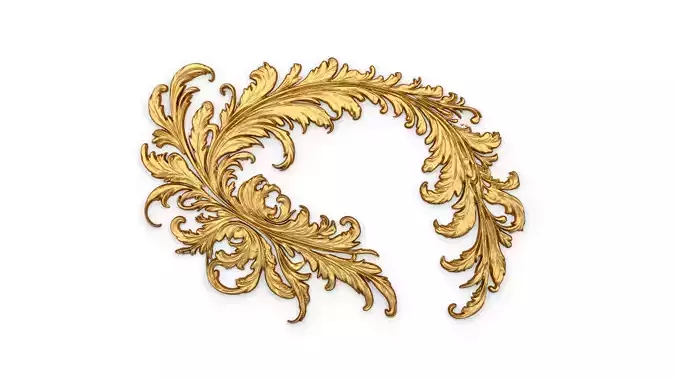 feather decor set wall mural 08 3D model
