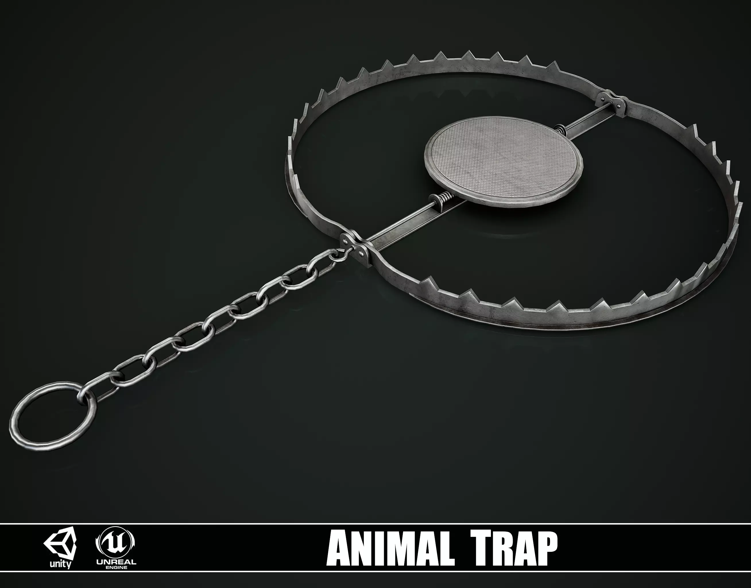 Set of 2 Animal Trap Low-poly 3D model_0