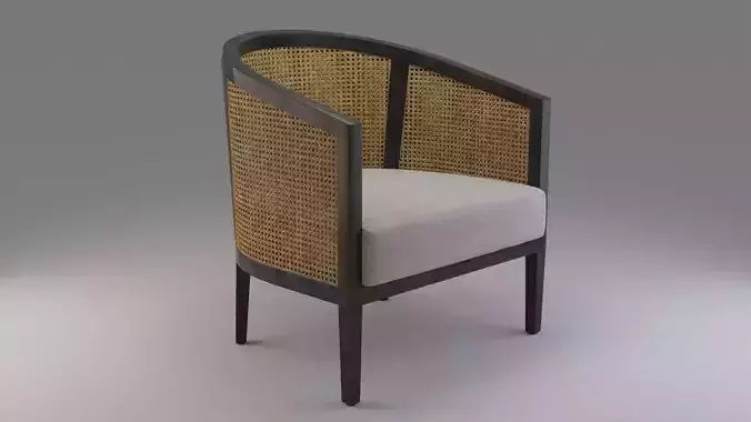 Ankara Black Cane Chair 3D model
