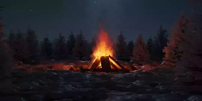 Vdb Animated Bonfire - Loopable 400 Frames 3D model