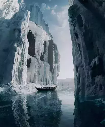 High quality  Iceberg environment  Low-poly 3D model