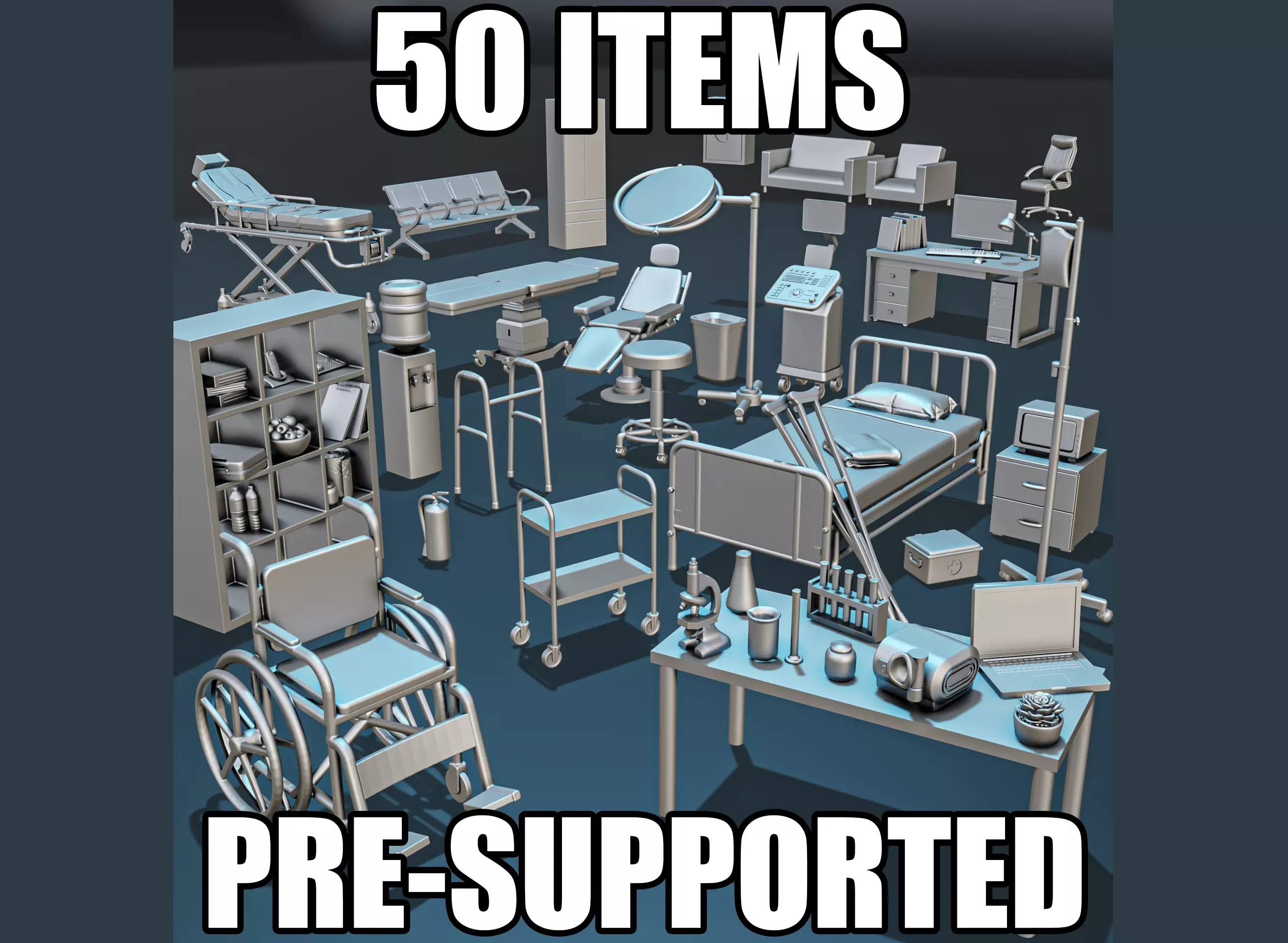 Hospital Medicine Diorama Pack 3D print model_0