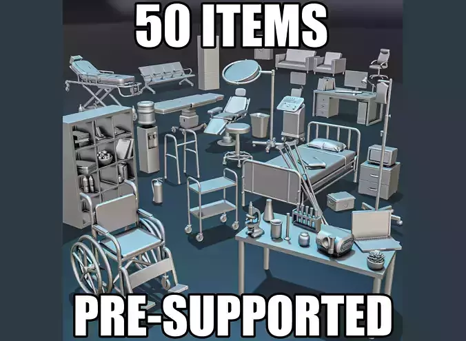 Hospital Medicine Diorama Pack 3D print model