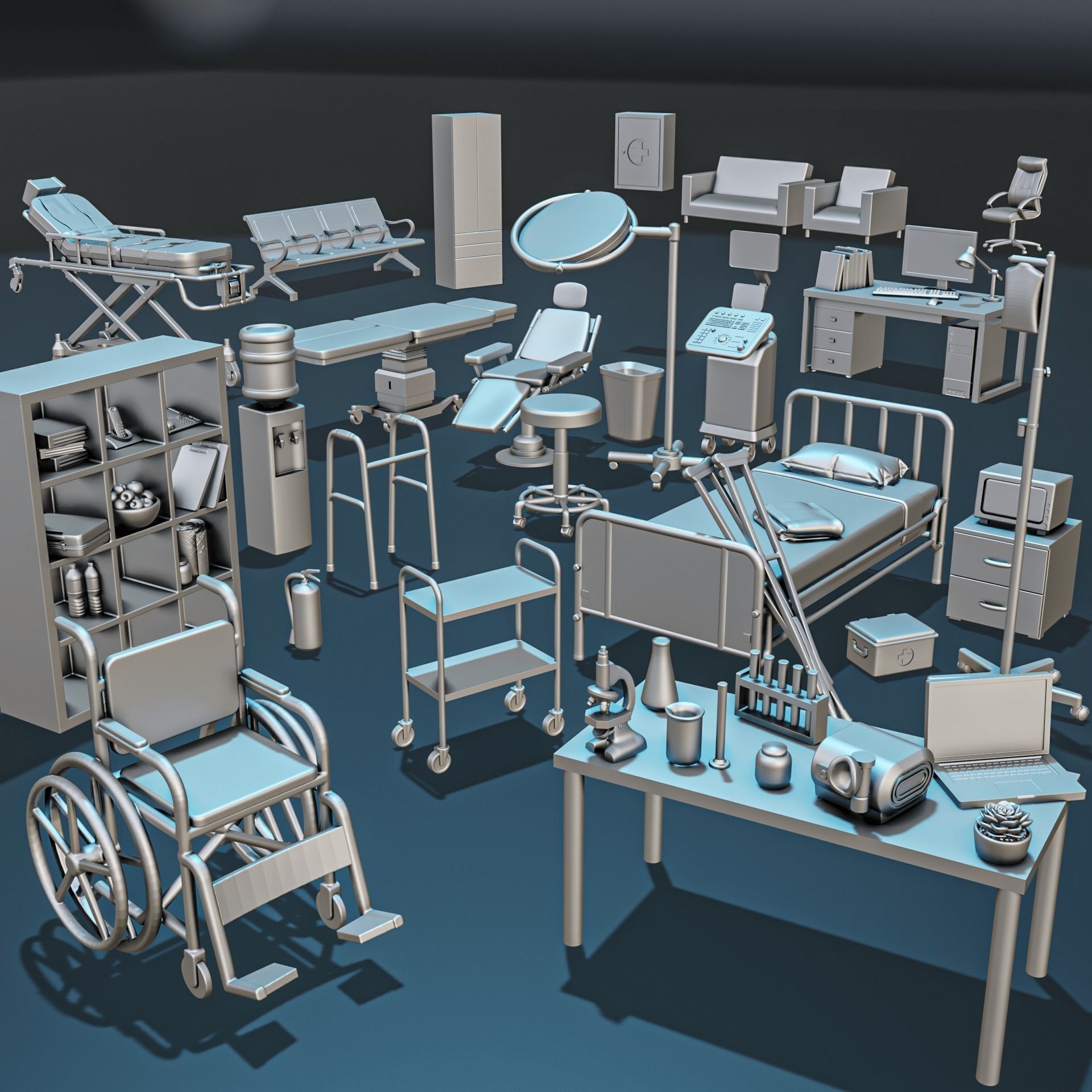 Hospital Medicine Diorama Pack 3D print model_1