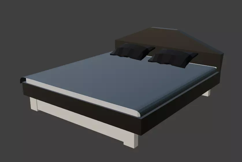 Set of kitchen and living room furniture low poly Free 3D model