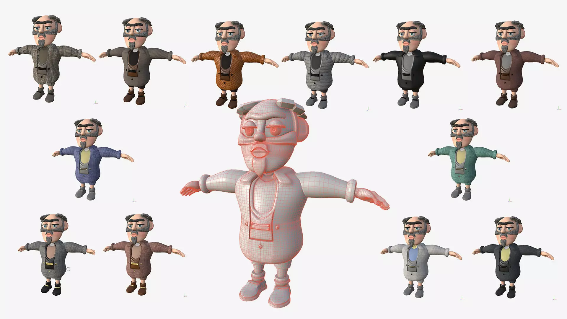 3D model of the doll - Grandpa Peter Low-poly 3D model