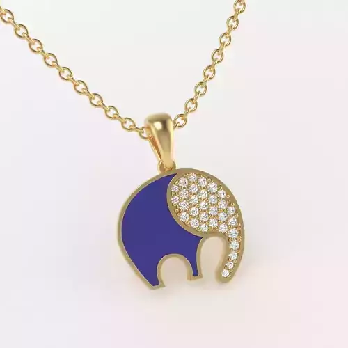Elephant Enamel Pendant 3D print model