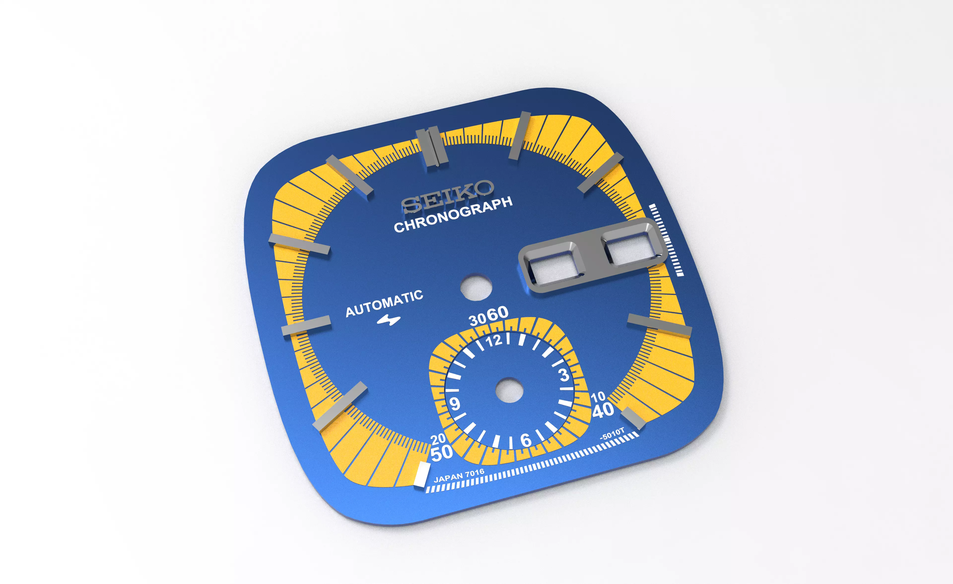 Seiko Monaco Chronograph 7016 - 5010T Dial 3D print model