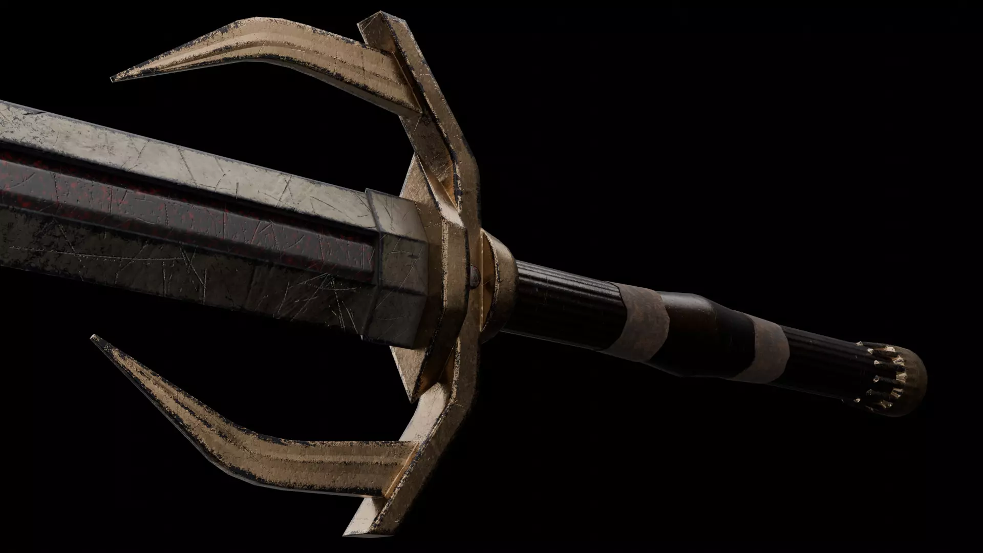 Fantasy sword Low-poly 3D model_0