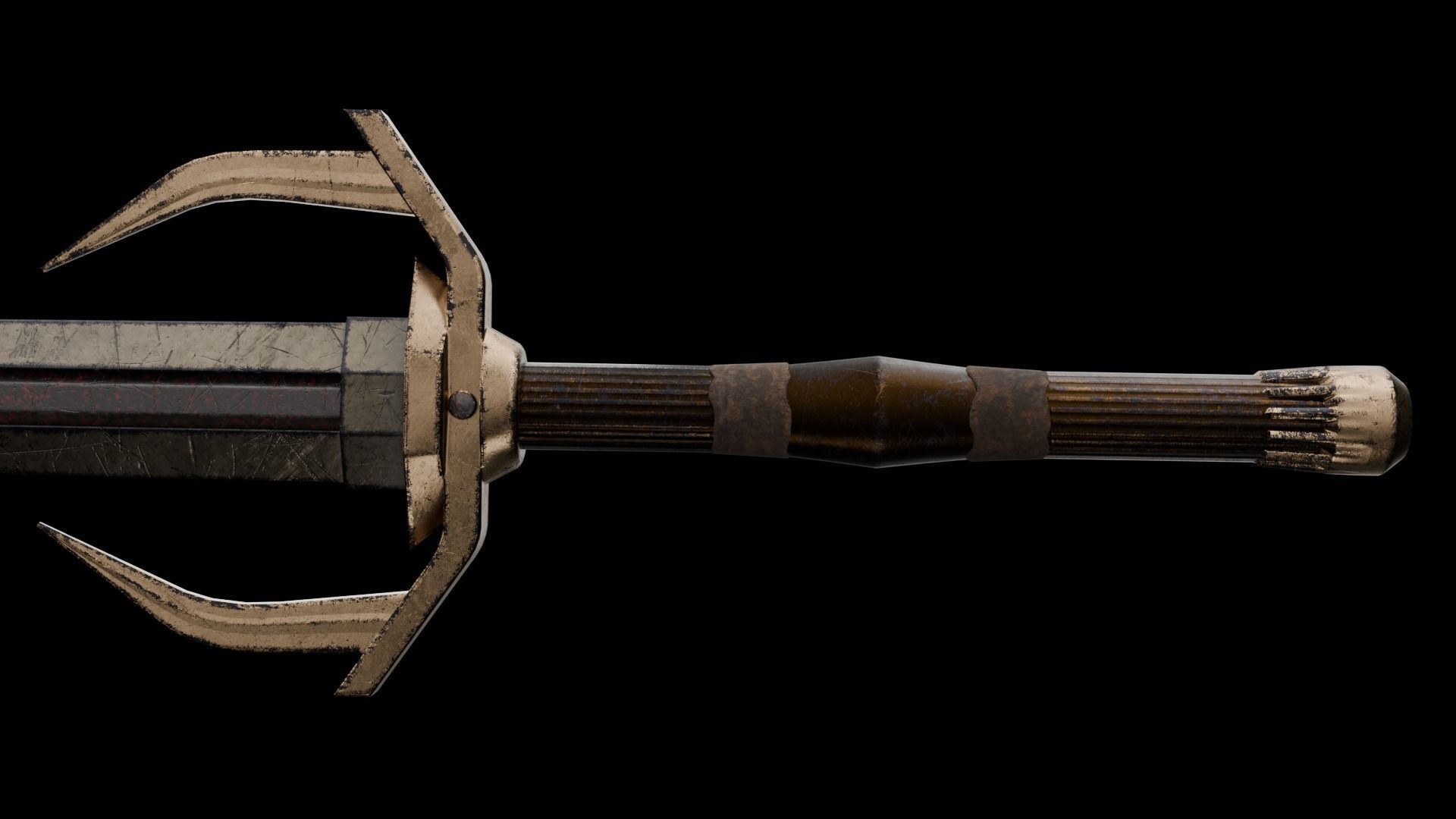 Fantasy sword Low-poly 3D model_2