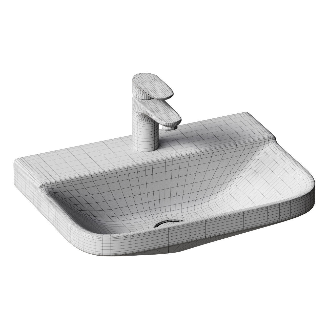 Hanging sink Duravit P3 Comforts 0716450000 3D model_1