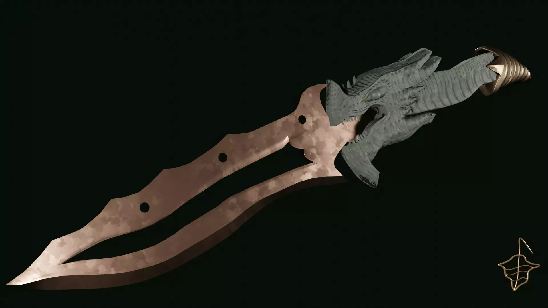 Fire-breathing Dragon dagger 3D model