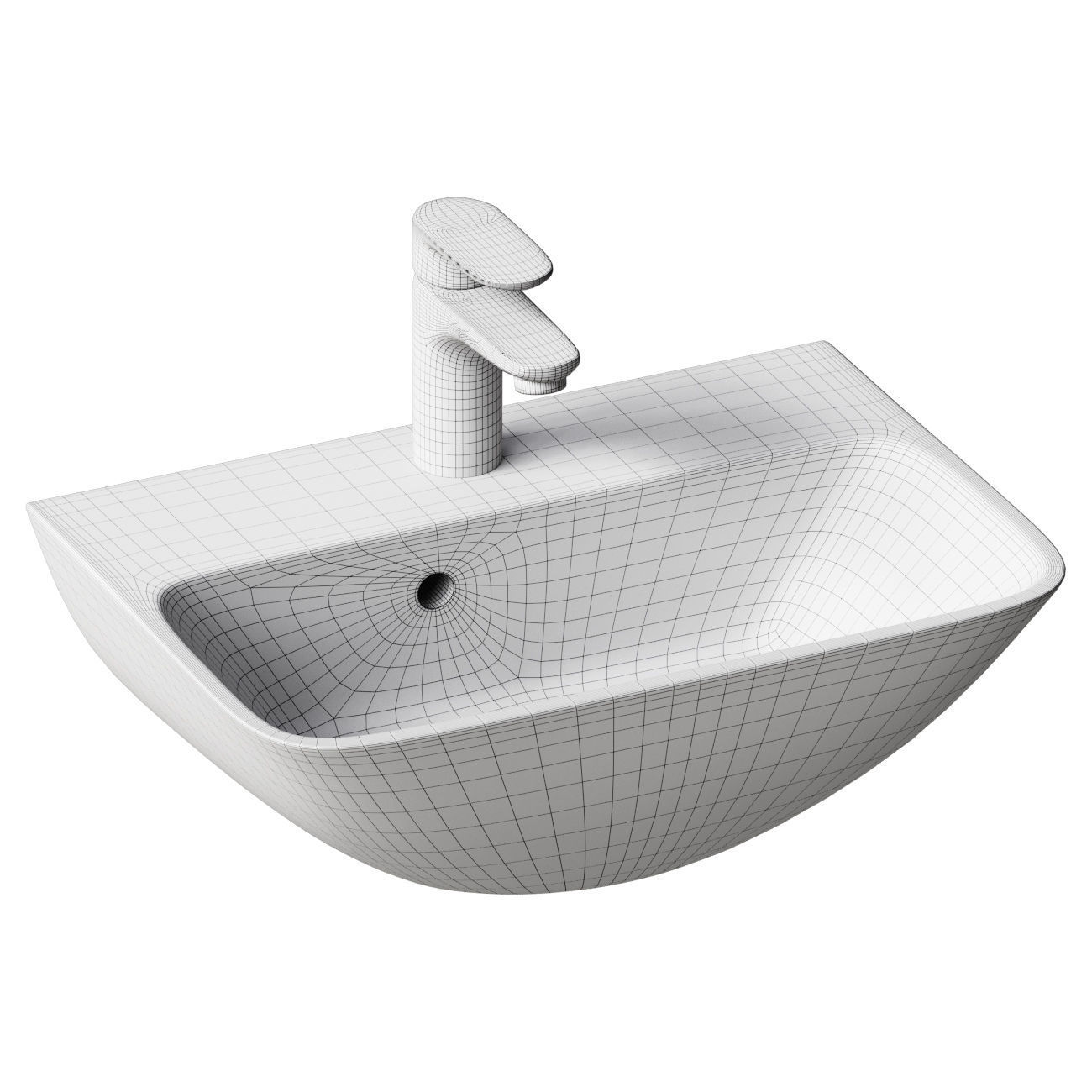 Hanging sink Duravit Me by Starck 0719450010 3D model_1