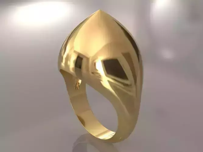 gold silver point dome bombe ring size 10 3D print model