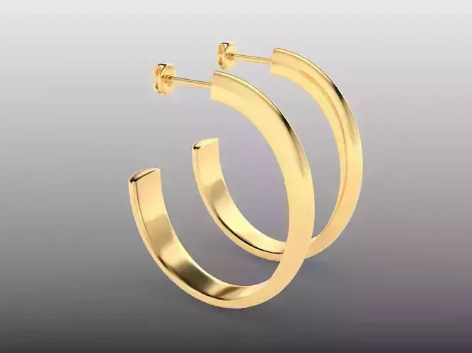 large c moon open hoop earrings