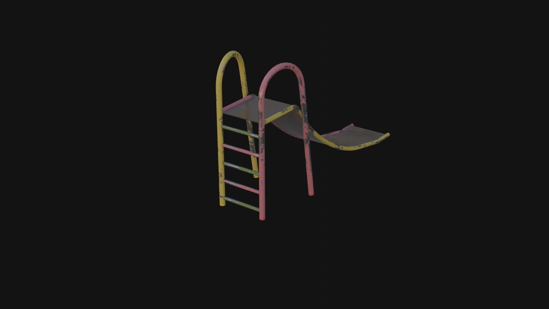 Soviet Oldschool Slide Low-poly 3D model_5