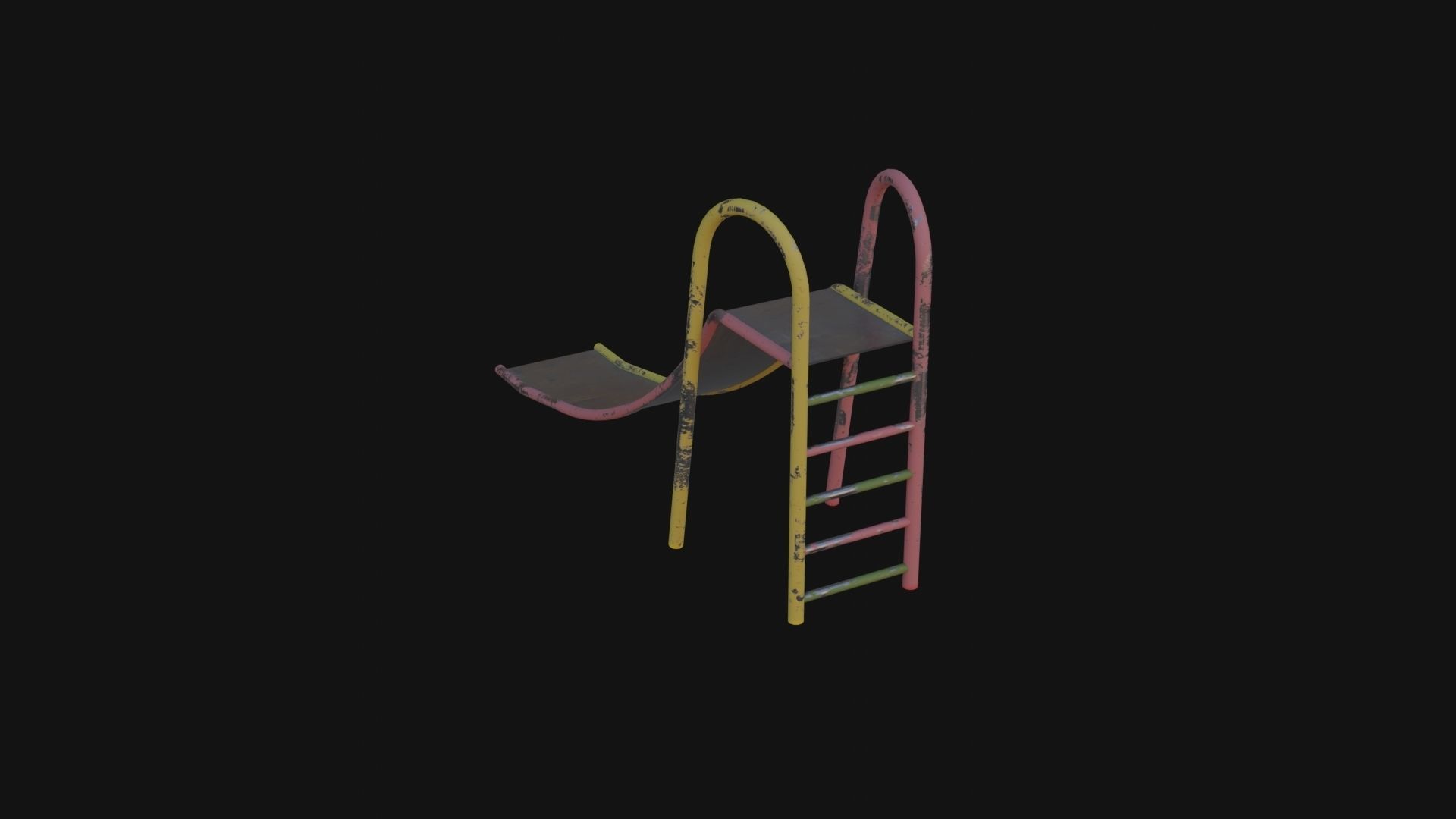 Soviet Oldschool Slide Low-poly 3D model_4
