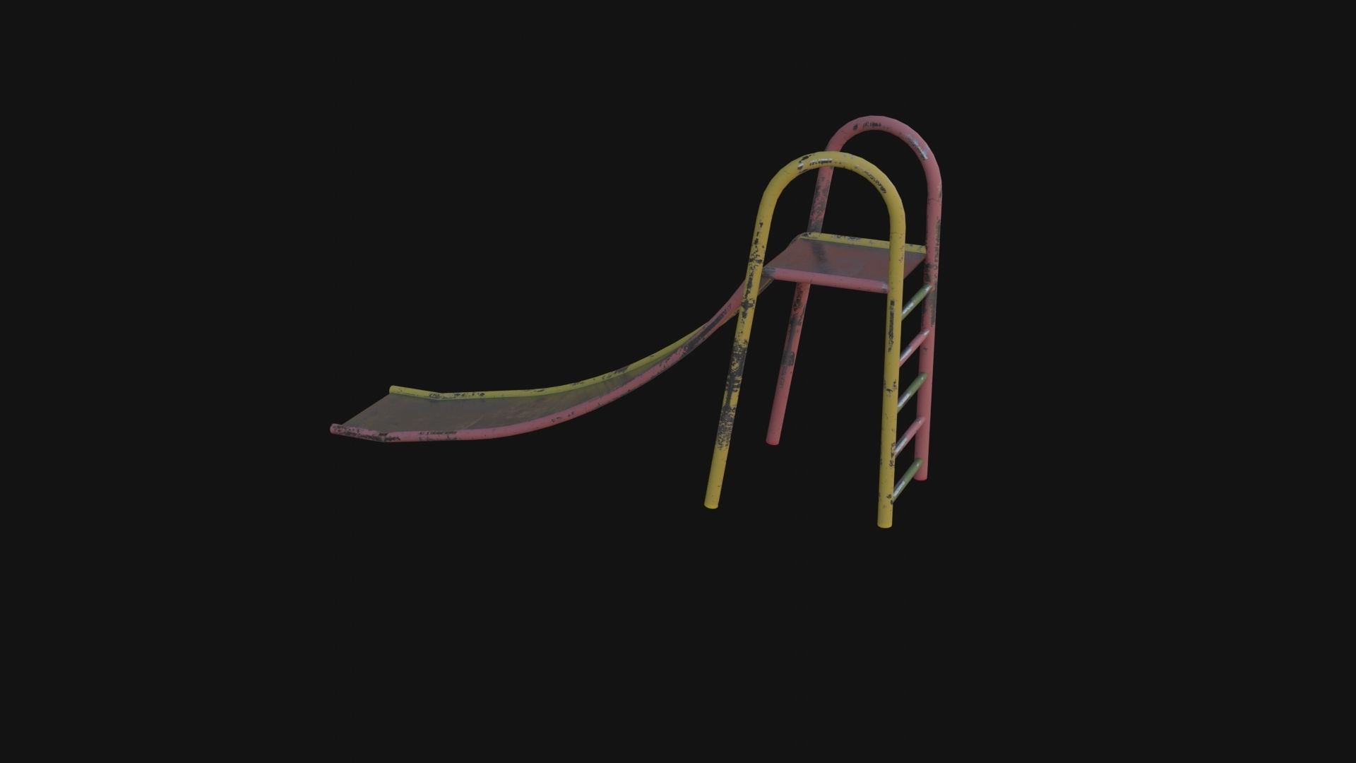 Soviet Oldschool Slide Low-poly 3D model_3