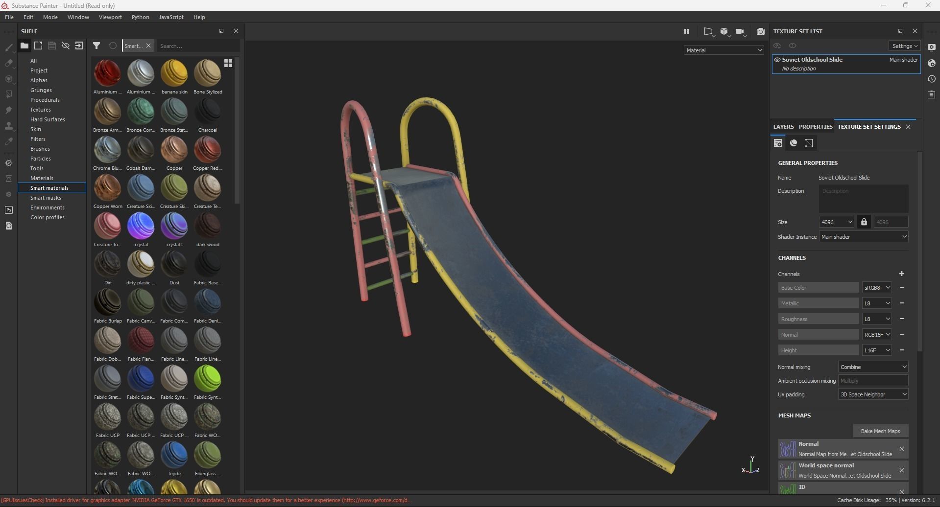 Soviet Oldschool Slide Low-poly 3D model_6