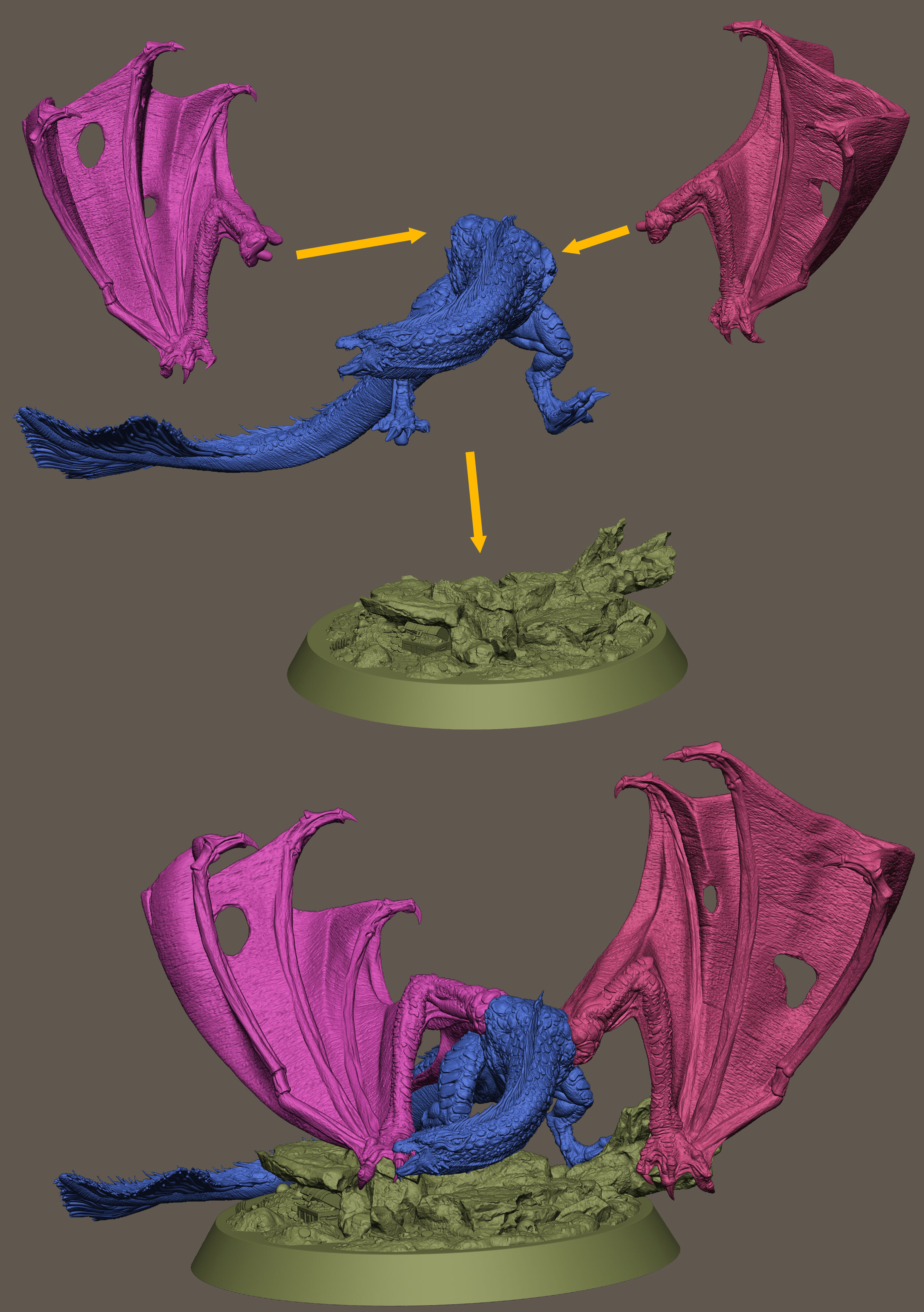 wyvern dragon 3D print model_8