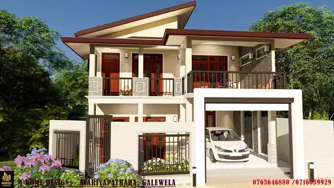 Modern residential building  3D model