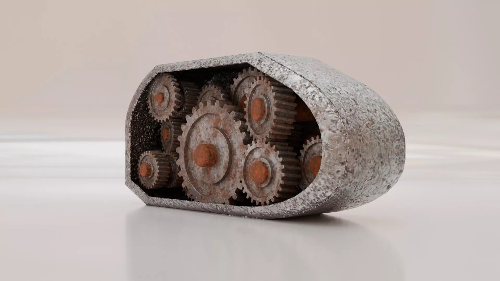 gear box Low-poly 3D model_0