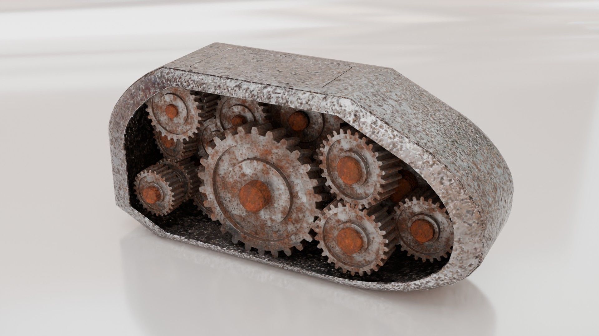 gear box Low-poly 3D model_1