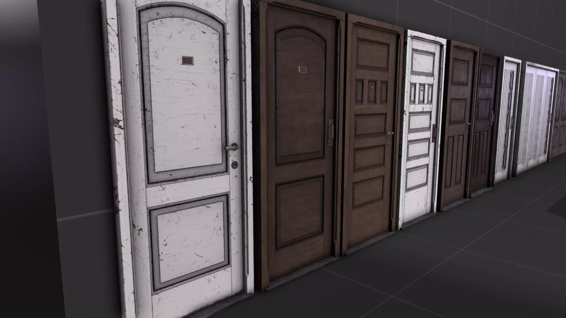 Old Doors Pack Low-poly 3D model_0