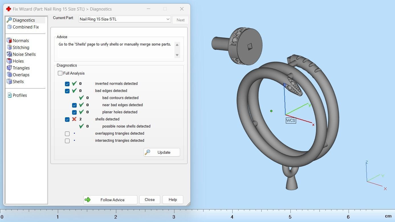 Juste un Clou ring double 15 Size N167 3D print model_8