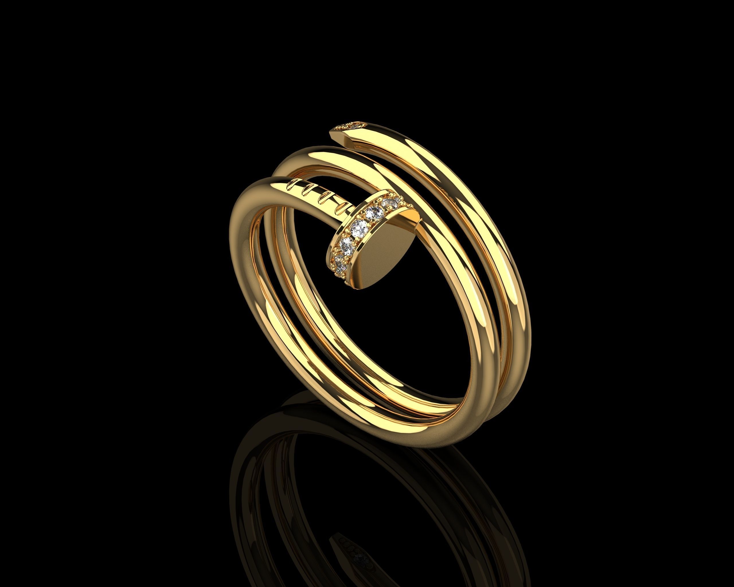 Juste un Clou ring double 15 Size N167 3D print model_4